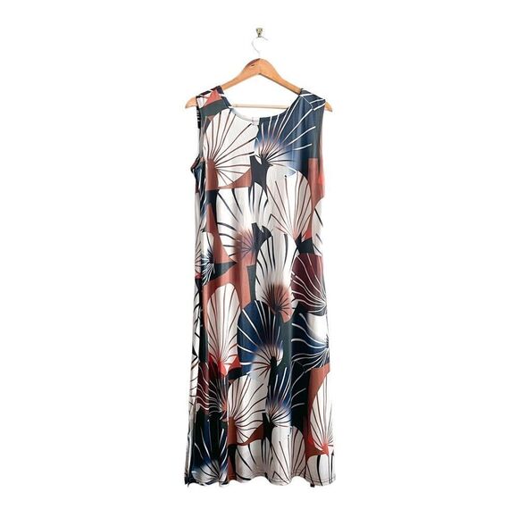 Papillon Tank Dress Brown Midi Women's M NWT Polyester Spandex Side Slits 13" - Picture 2 of 7